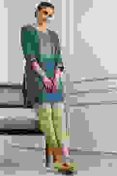 Blue Solid Straight Short Kurta image number 0