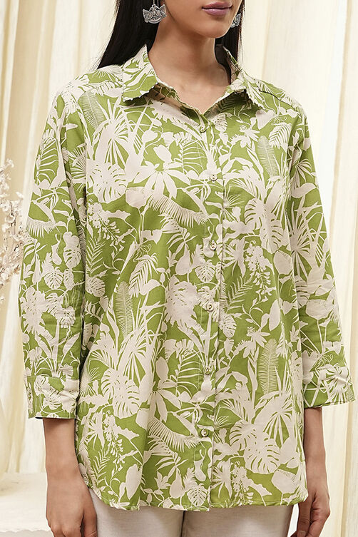 Natural Green Straight Shirt image number 1