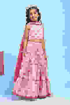 Pink Cotton Printed Regular Lehenga Set image number 5