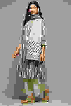 Green Cotton Blend Straight Yarndyed 2 Piece Set image number 3