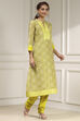 Orange Cotton Digital Print Unstitched Suit Set image number 6