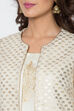 Cream Poly Cotton Front Open Kurta Pant Suit Set image number 1
