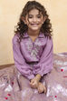Purple Polyester Dyed Relaxed Lehenga Set image number 0