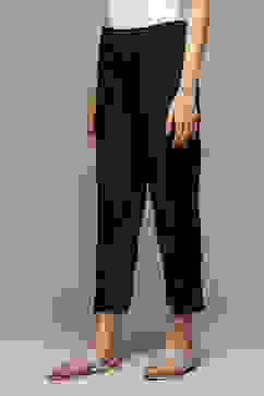 Black Cotton Slim Pant image number 2