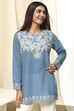 Mustard Yellow Printed Straight Short Kurta image number 5