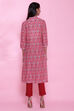 Pink Cotton A-Line Printed Kurta image number 7