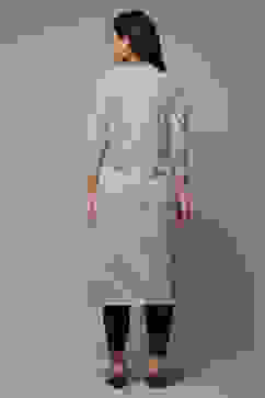 Beige LIVA Straight Printed Kurta image number 2