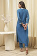 Fuschia Rayon Straight Kurta Pant Suit Set image number 4
