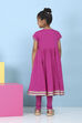 Pink Cotton Embroidered Anarkali Suit Set image number 4