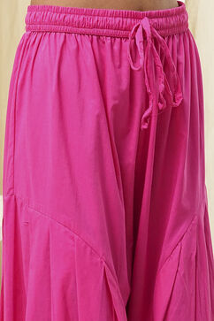 Pink and White Cotton Pathani Straight Kurta Set image number 2
