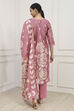 Pink Chanderi Blend Printed Embroidered Unstitched Suit Set image number 5