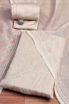 Light Mauve Machine Embroidered Unstitched Suit Set image number 0