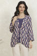 Blue Viscose Rayon Printed Top image number 5