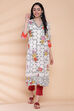 Cream Cotton Straight Printed Kurta image number 0