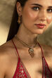 Mint Green Gold-Plated Brass Necklace Set image number 1