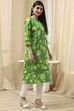 Blue Cotton Floral Straight Kurta image number 3