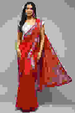 Red Viscose A-Line Solid Kurta Suit Set image number 6