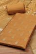 Mustard Cotton Printed Embroidered Unstitched Suit Set image number 1