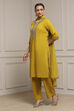 Blue Cotton Solid Straight Suit Set image number 3