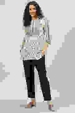 Ecru Art Silk Straight Printed Short Kurti image number 5