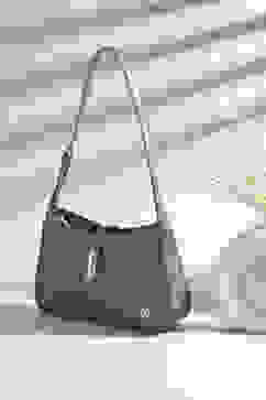 Grey PU Shoulder Bag image number 0