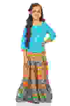 Turquoise Cotton Straight Suit Set image number 2