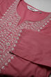 Pink Cotton Chikankari Embroidered Kurta image number 1