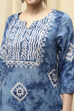 Blue Cotton  Unstitched Suit Set image number 2