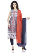 Navy Blue And Red Cotton Solid Dupatta image number 0