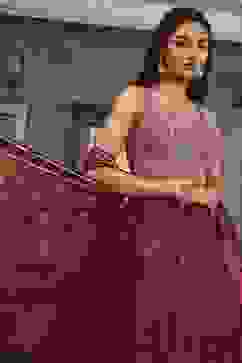 Pink Chanderi Digital Printed Lehenga Set image number 1