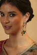 Green Gold Plated Brass Drop & Dangler Earrings image number 1