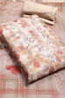 Peach Cotton Blend Unstitched Suit Set image number 1