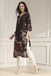 Berry Maroon Printed Straight Kurta image number 2