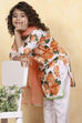 Blue Cotton Straight Printed Suit Set image number 7