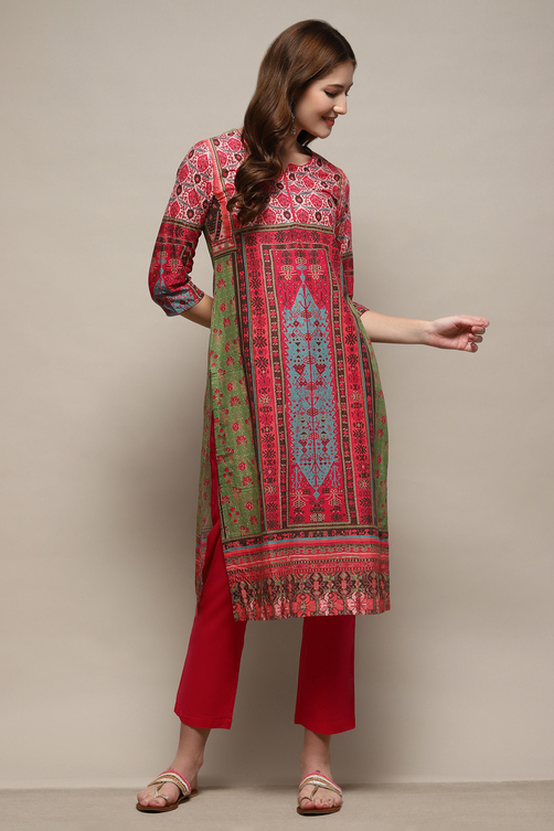 Green Cotton Straight 2 Piece Set image number 0