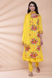 Yellow Cotton Double Layered Kurta Churidar Suit Set image number 5
