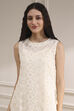 Off White Cotton Layered Suit Set image number 1