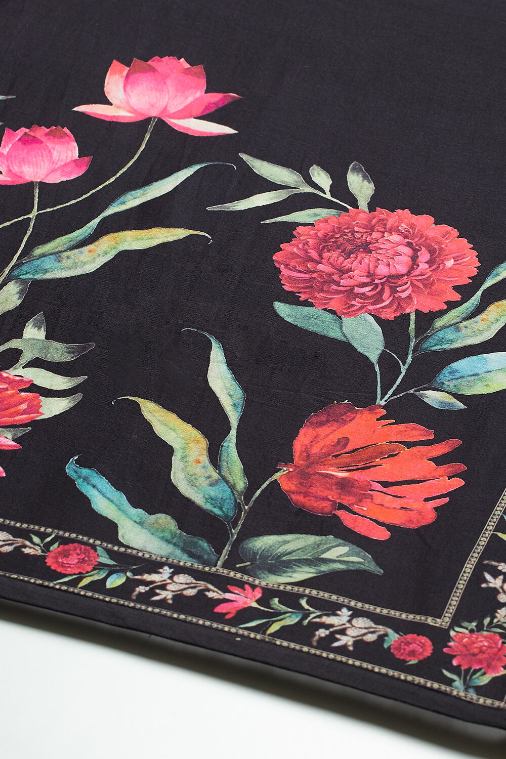 Rohit Bal Beige Cotton Silk Flared Printed Suit Set image number 2