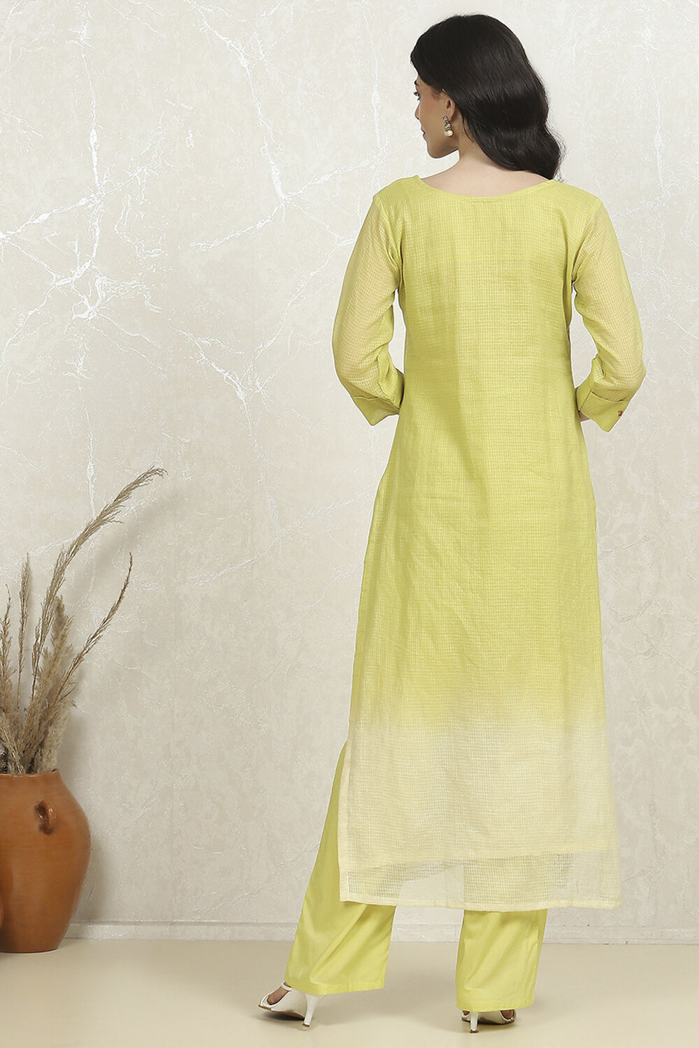 Pink Cotton Hand Embroidered Unstitched Suit Set image number 5