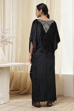 Black Viscose A-Line Suit Set image number 3