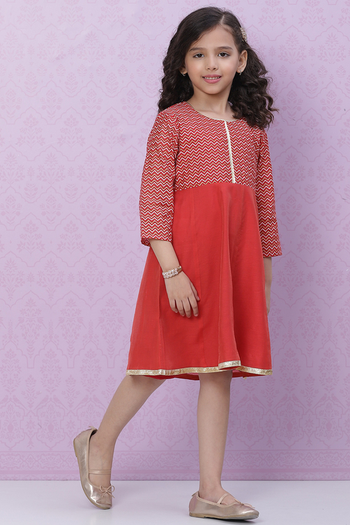 Pink Art Silk Short Kurti image number 3