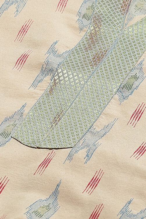 Blue Cotton Unstitched Suit Set image number 1