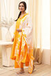 Yellow Bandhani Printed A-Line Suit Set image number 3