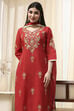Blue Poly Chanderi Fitted Suit Set image number 1