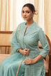 Blue Embroidered Anarkali Lehenga Set image number 0