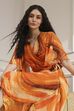 Mustard Yellow Printed Flared Dress image number 6