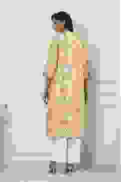 Off White Cotton Straight Kurta image number 3