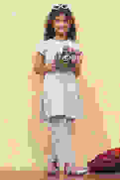 Lavender Cotton Straight Printed Kurta Pants Set image number 0