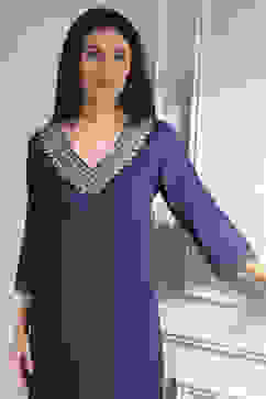 Blue Solid Straight Kurta image number 1