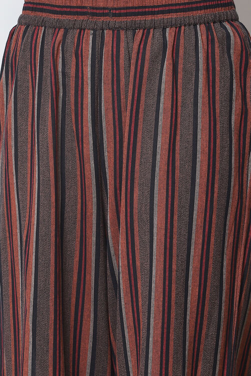Terracotta Straight Cotton Fusion Wear 3 Piece Set image number 2
